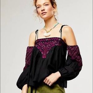 NWT Free People Vacay Vibin' Embroidered Top